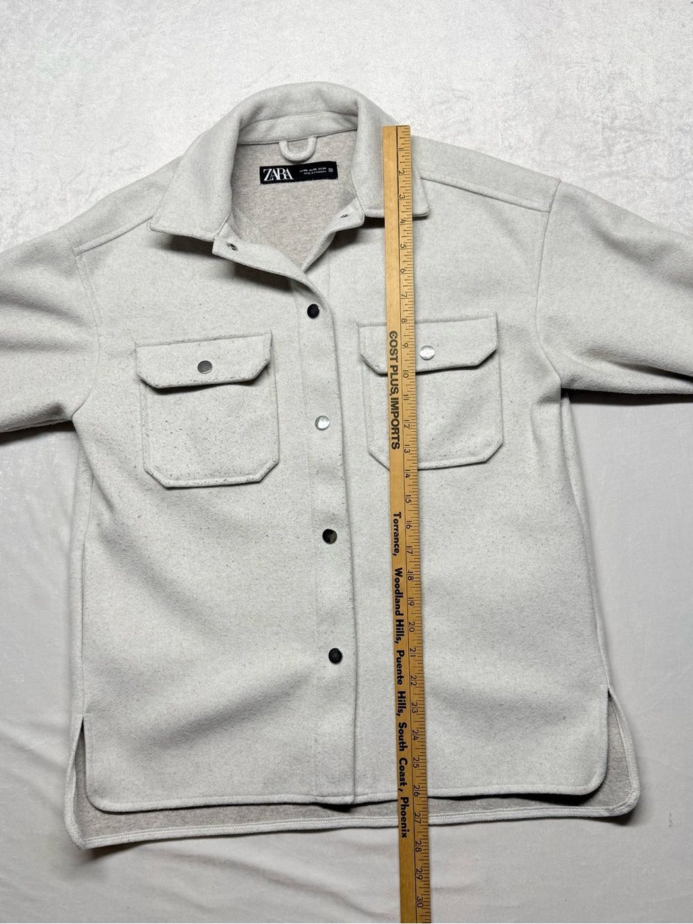Zara Off-White Button Front Shacket - Picture 9 of 10